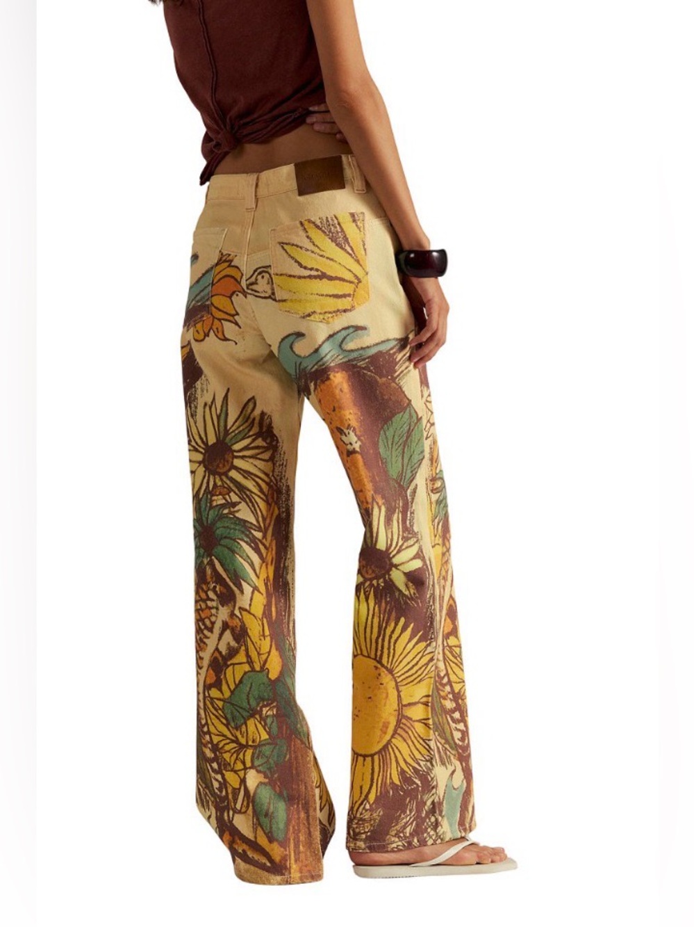 Free People Boho Sunflower Wide-Leg Pants - 28”